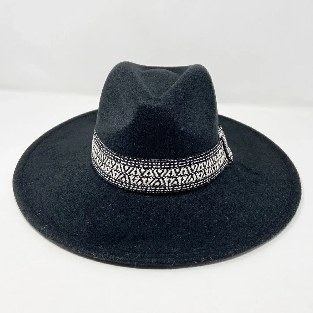 Black Wide Brim Rancher Style Hat